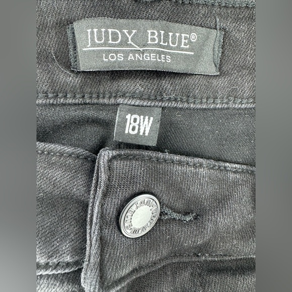 ***Has been sold***. Judy Blue High Waist Tummy Control Distressed Flare Jean - Picture 9 of 11